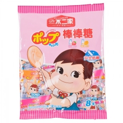 不二家8支装牛奶棒棒糖（芒果味+草莓味）（香醇牛奶+乳酸牛奶）（奶茶+巧克力牛奶味）46g